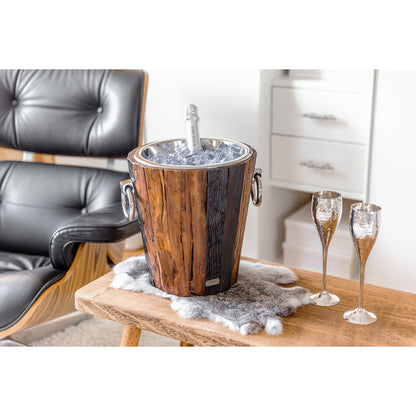 Providence Champagne Cellar in Teak & Solid Silver —