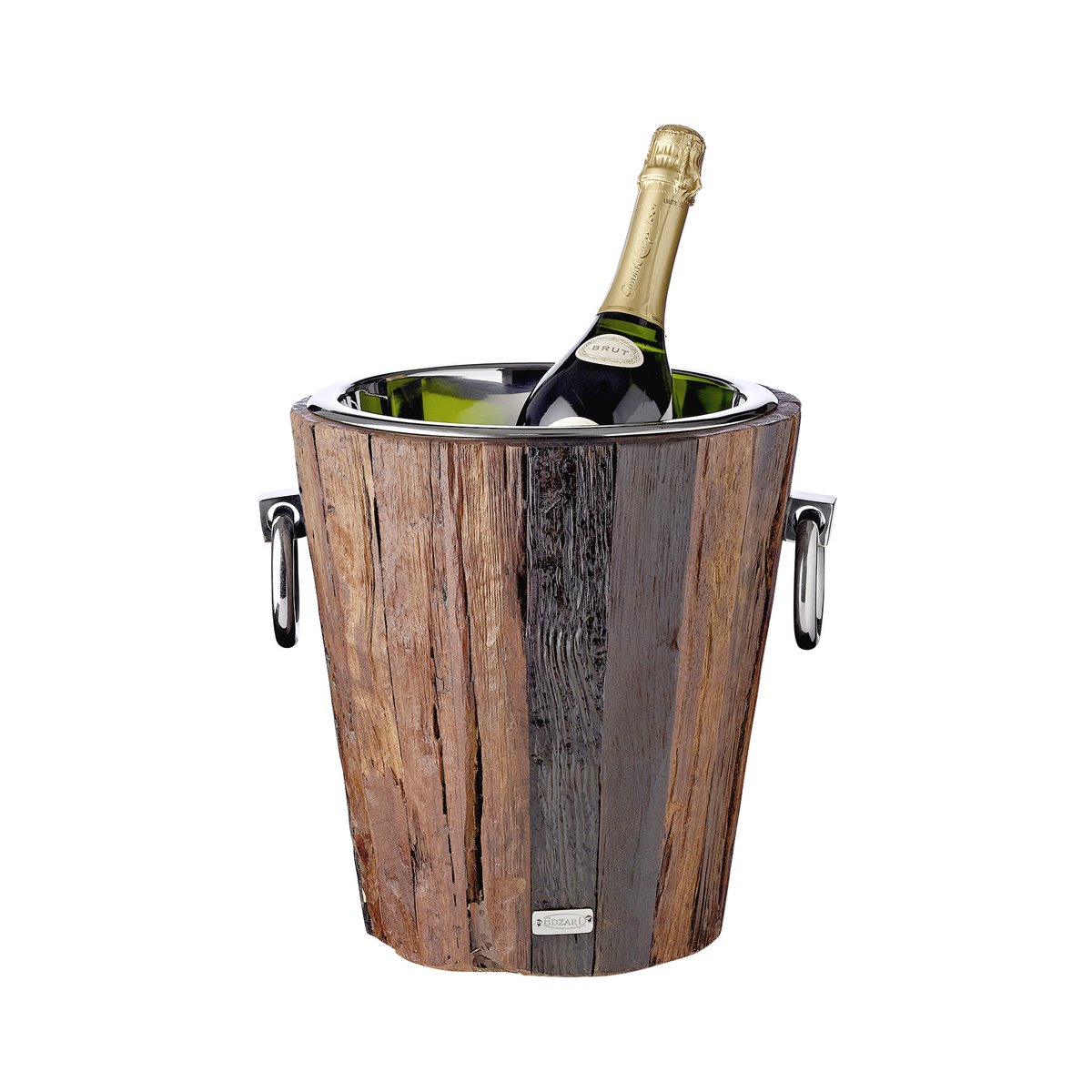 Cave à Champagne Providence en Teck, Argent Massif & Plaqué Argent — Édition Prestige