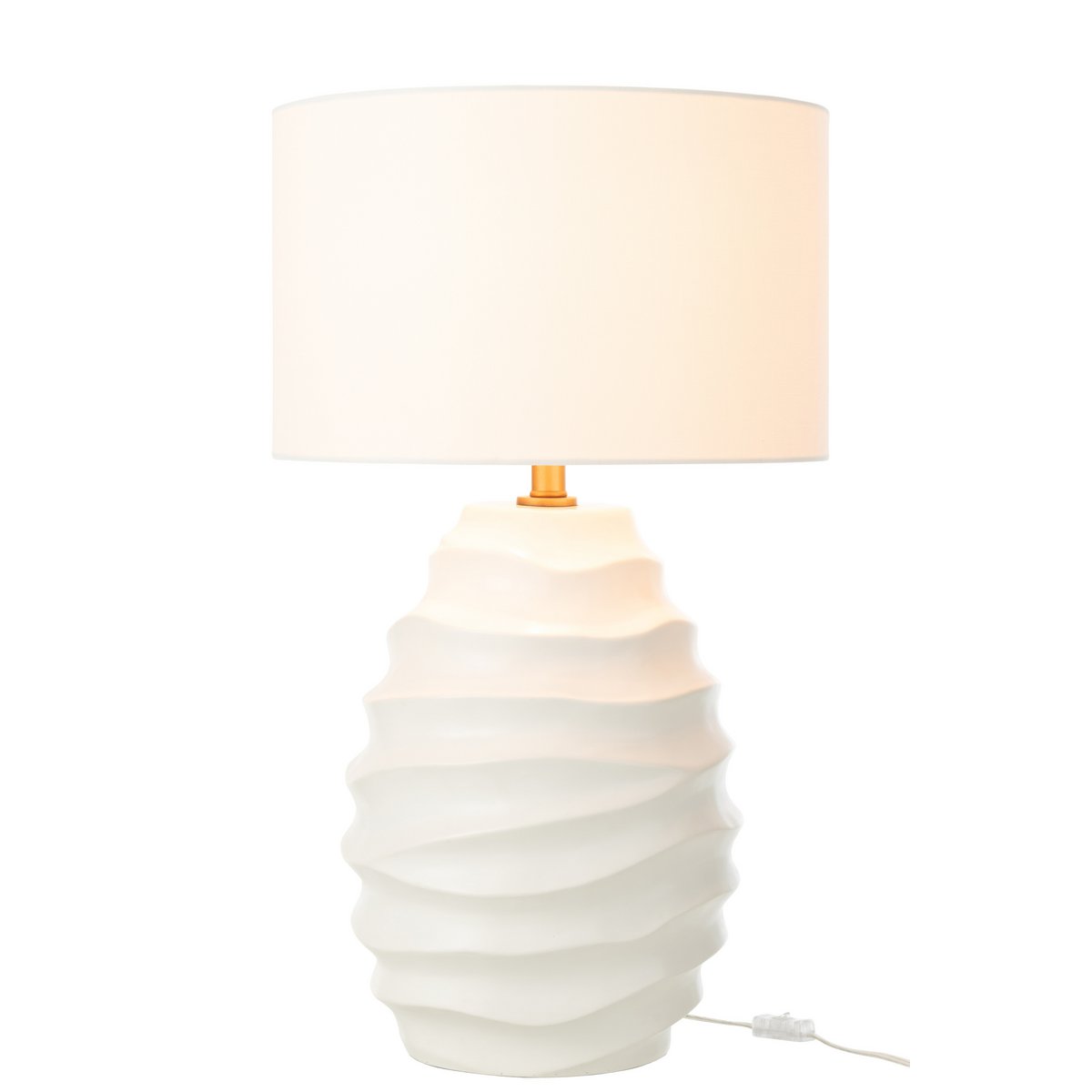 Lampe de Table Sculptée en Céramique Beige — Style Méditerranéen Chic 68 cm