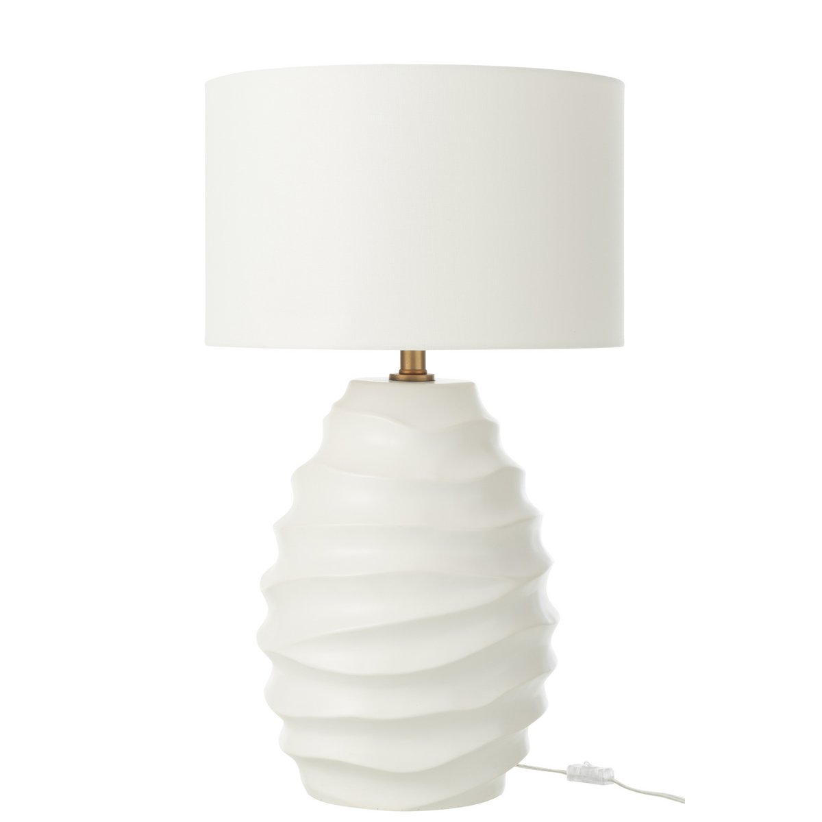 Lampe de Table Sculptée en Céramique Beige — Style Méditerranéen Chic 68 cm