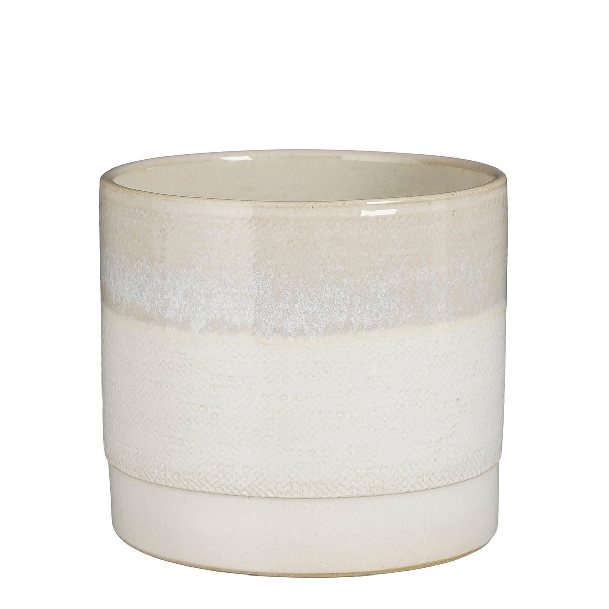 Cache-Pot Olof en Faïence Texturée Crème — Ø22 x H20 cm