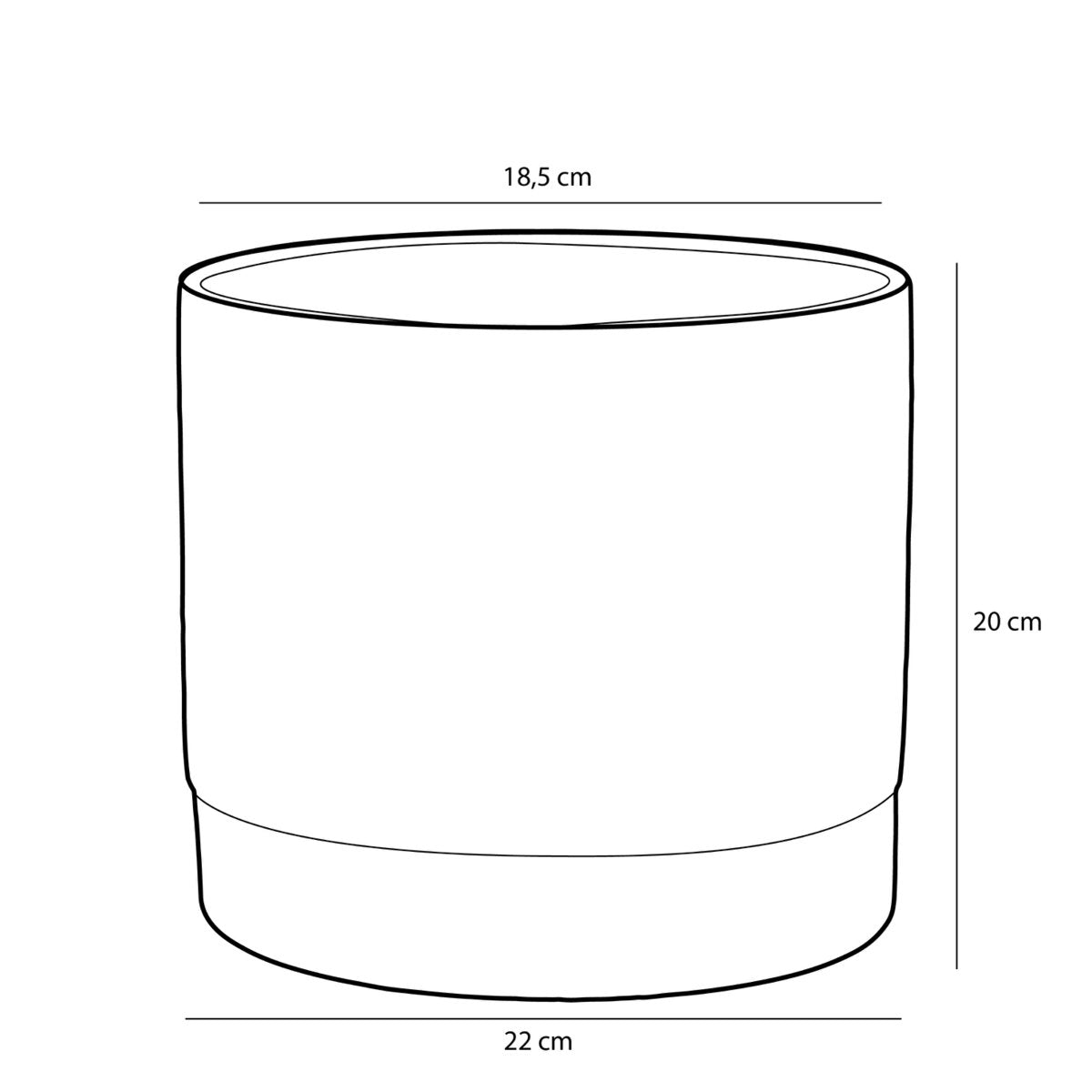 Cache-Pot Olof en Faïence Texturée Crème — Ø22 x H20 cm
