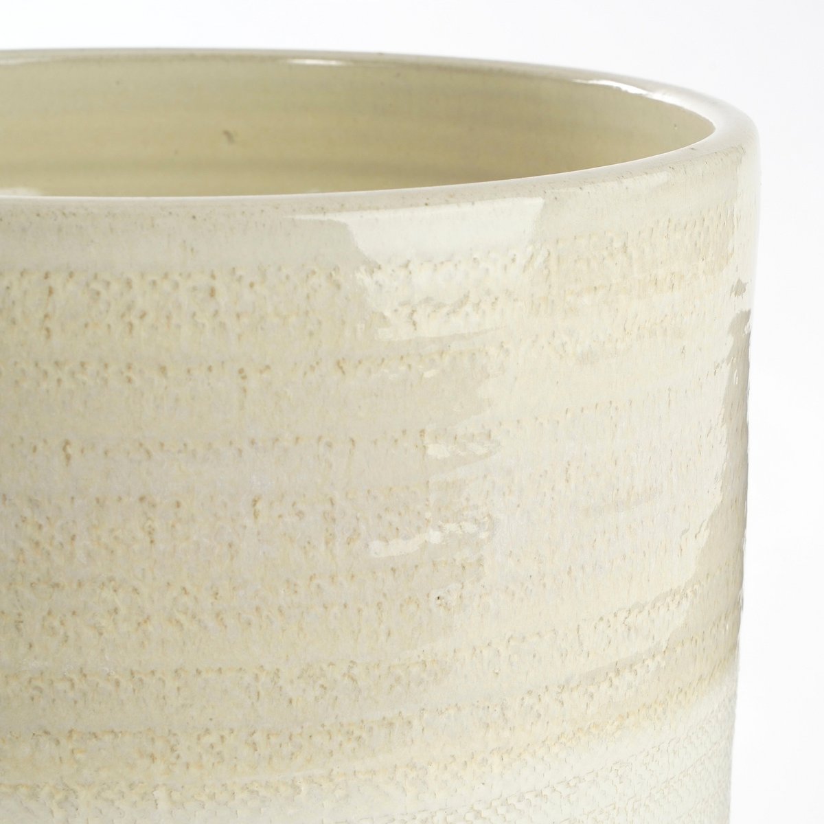 Cache-Pot Olof en Faïence Texturée Crème — Ø22 x H20 cm