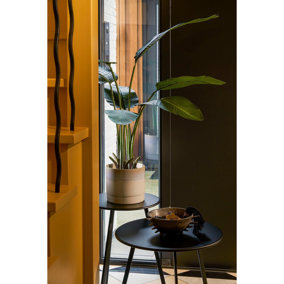 Cache-Pot Olof en Faïence Texturée Crème — Ø22 x H20 cm