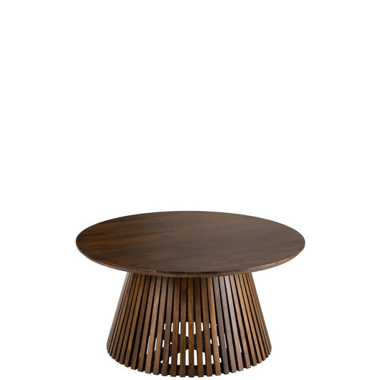 Table Basse Vincent en Bois de Manguier — Design Sculptural Ø80 cm