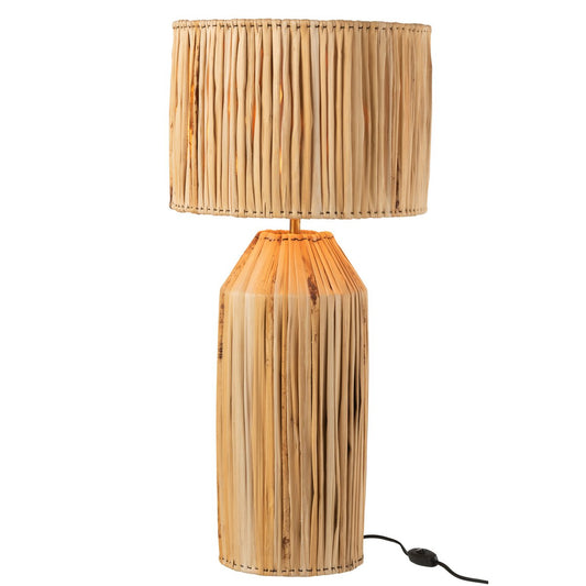 Lampe Hanna en Feuilles de Bananier Naturel — Grande Lampe Bohème Chic 87 cm