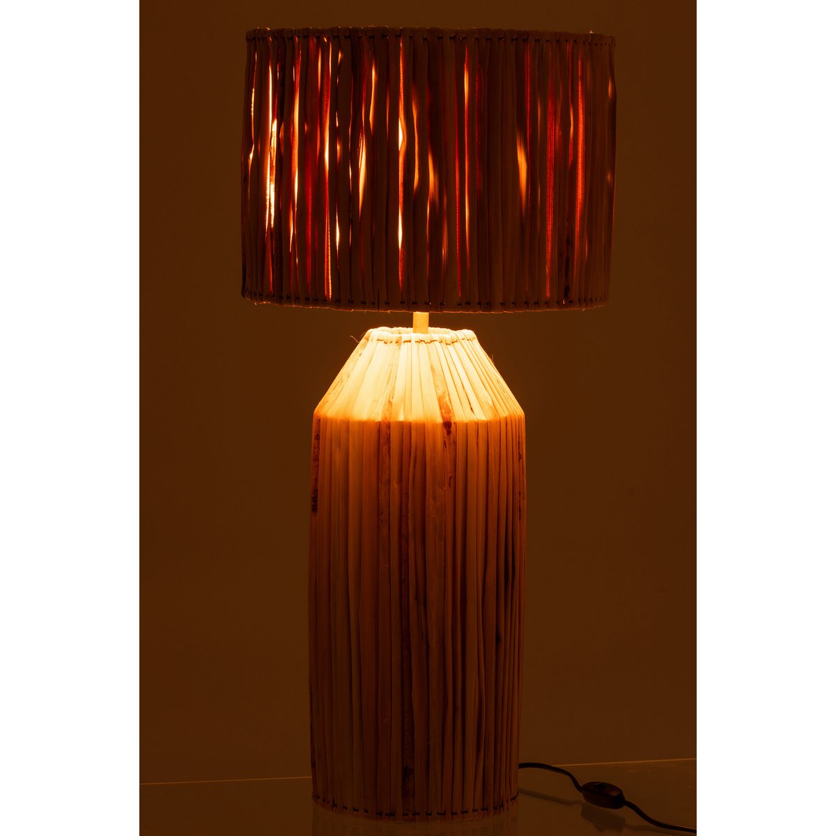 Lampe Hanna en Feuilles de Bananier Naturel — Grande Lampe Bohème Chic 87 cm