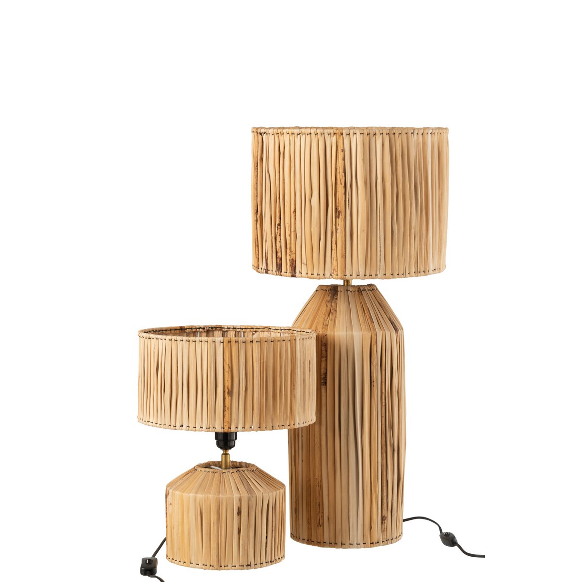 Lampe Hanna en Feuilles de Bananier Naturel — Grande Lampe Bohème Chic 87 cm