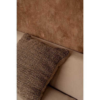 Détail du tissage texturé de la housse de coussin en lin ARCANCE