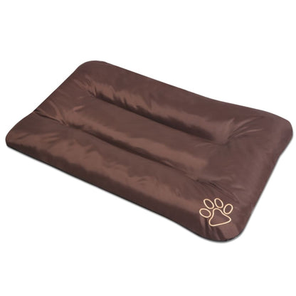 Matelas pour chien L marron fond blanc