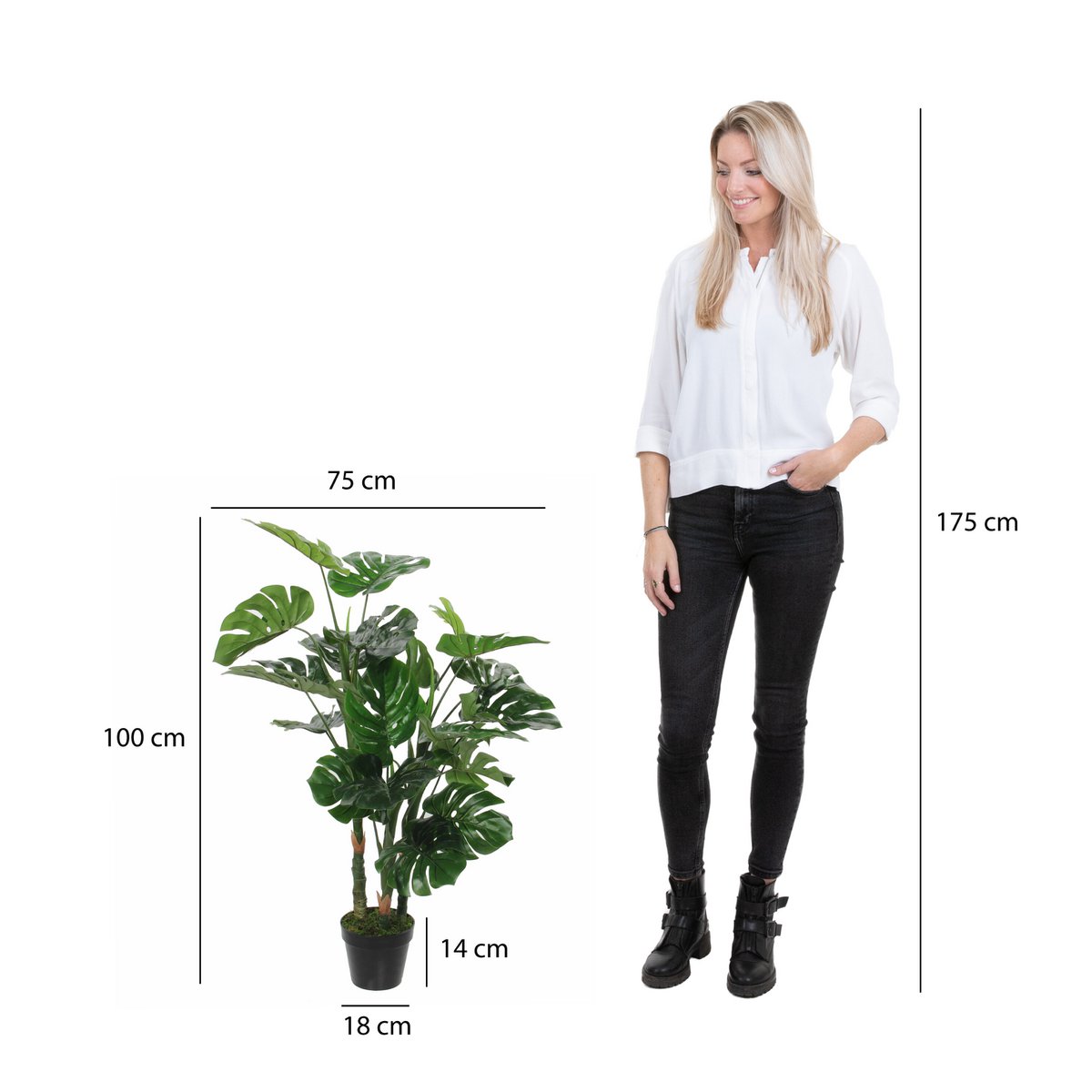 Monstera artificiel 100 cm — L’icône végétale des intérieurs modernes