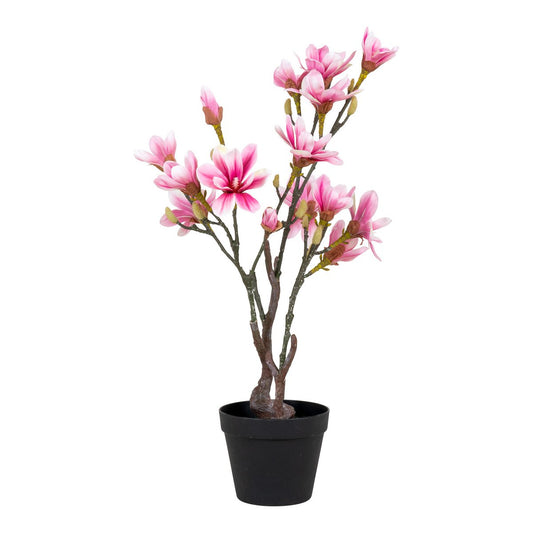 Magnolia artificiel rose 75 cm en pot — Élégance florale intemporelle