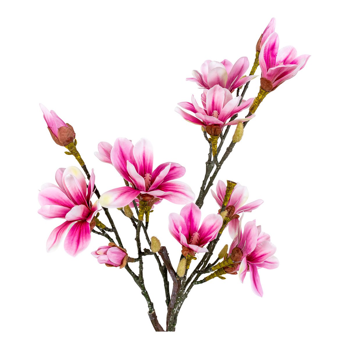 Magnolia artificiel rose 75 cm en pot — Élégance florale intemporelle