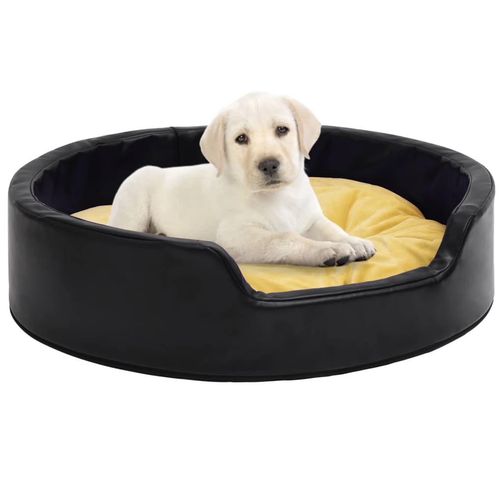 Panier pour chien noir et jaune 99x89 cm avec chiot labrador