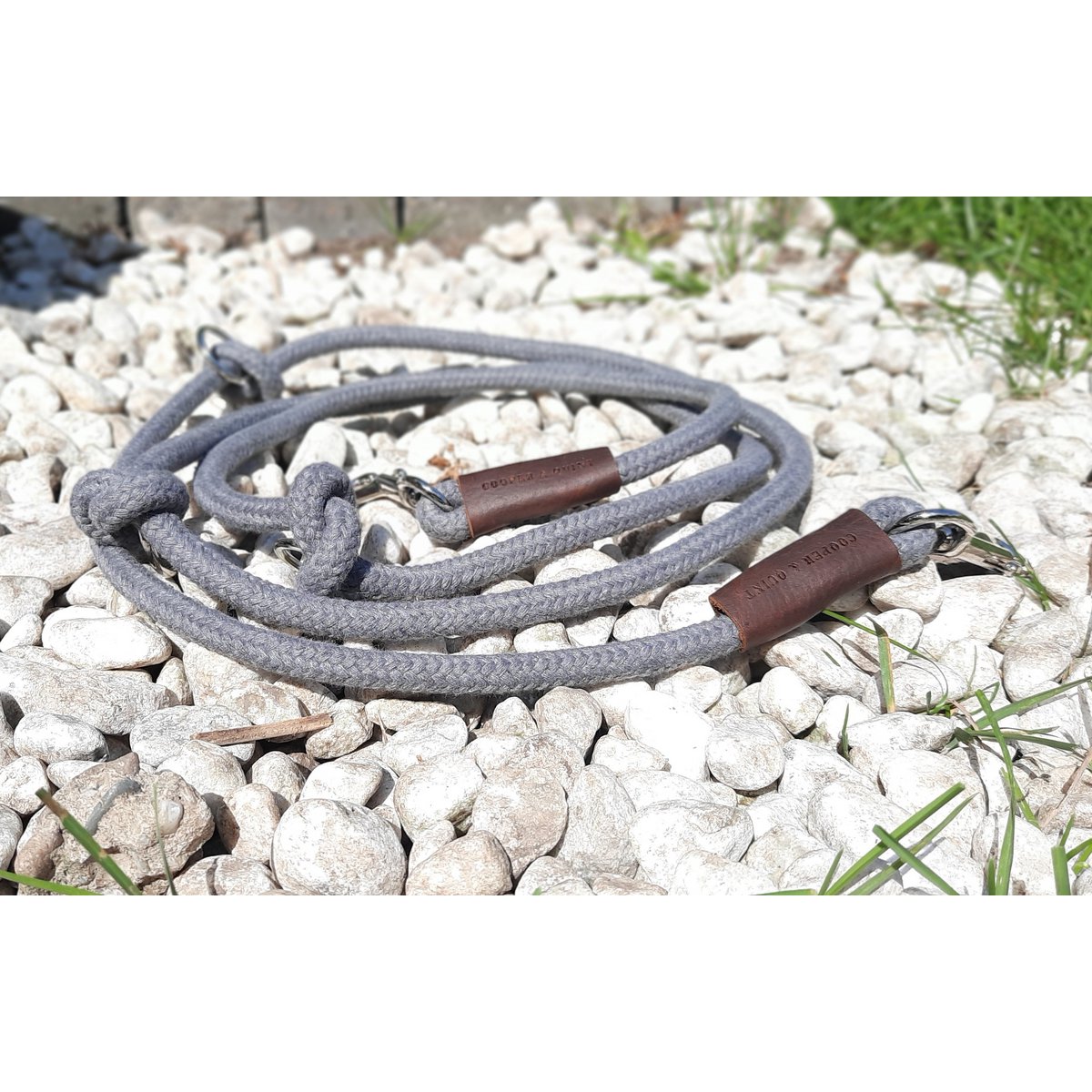 Laisse réglable pour chien Just Cotton – Gris