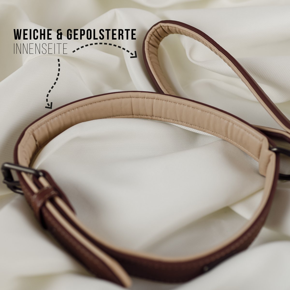 Collier & Laisse pour Chien Vegan Marron & Beige – NE & No®