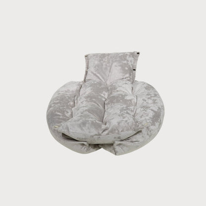 Lit pour chien transformable MALIBU – Velours marbre beige clair