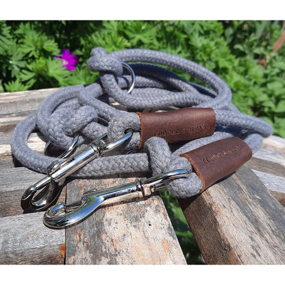 Laisse réglable pour chien Just Cotton – Gris