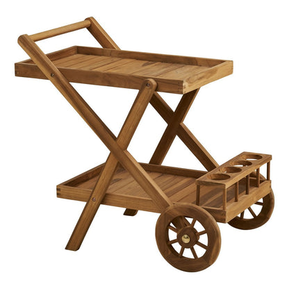 Pasaku Chariot à thé, teck, naturel, 86x50x81 cm