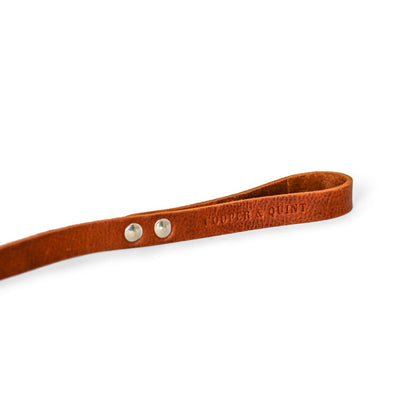 Laisse No Fuss en cuir marron – Vieux laiton | Cooper & Quint