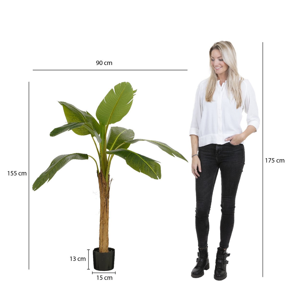 Bananier artificiel 155 cm comparaison taille