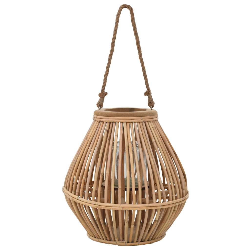 Porte-bougie suspendu en osier naturel Ø38 cm – fond blanc