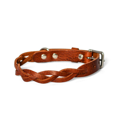 Collier Torsaé en cuir pour chien – Marron