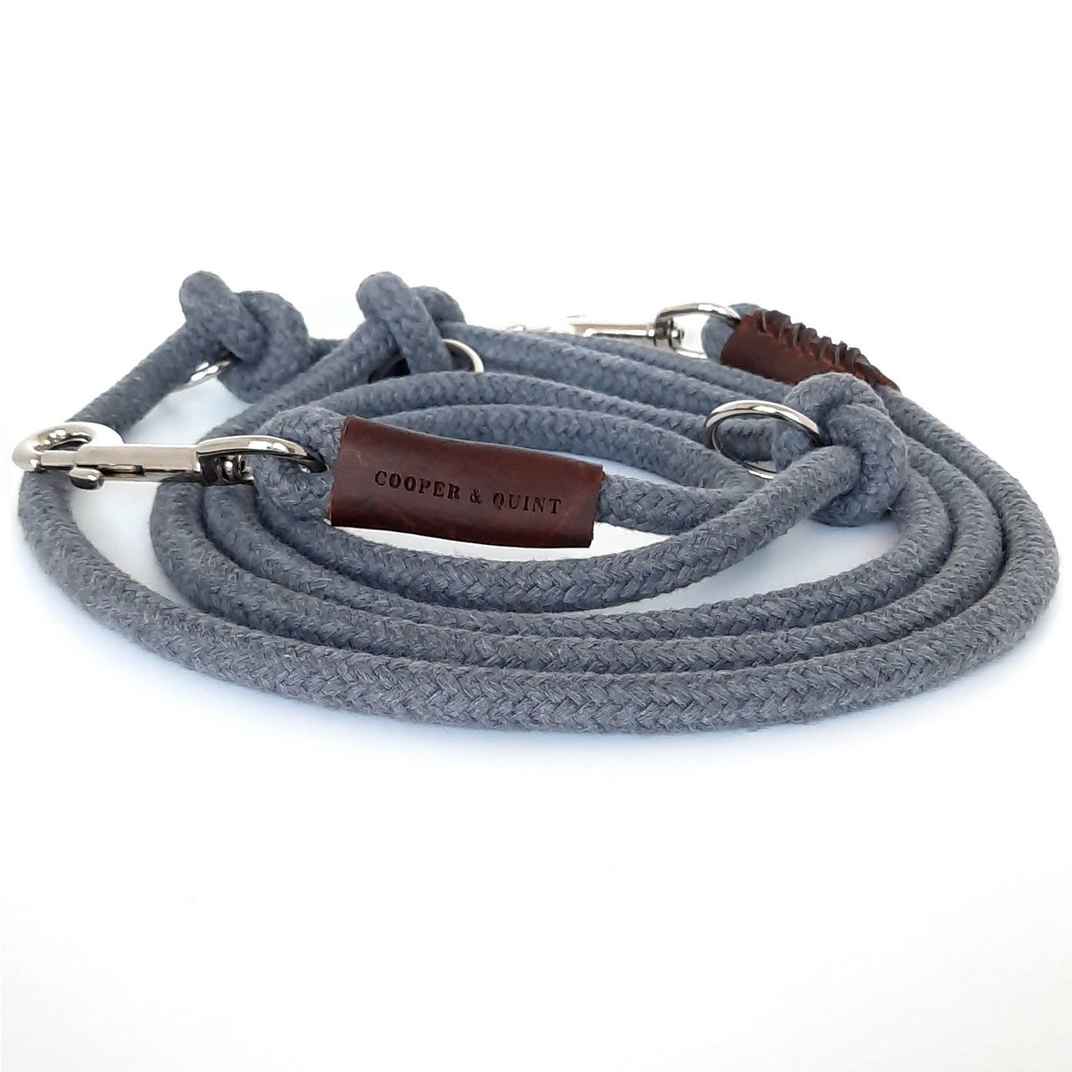 Laisse réglable pour chien Just Cotton – Gris
