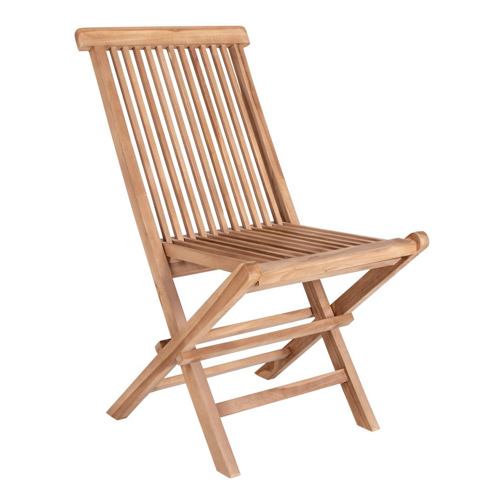 Chaise pliante Toledo en teck massif – vue de côté