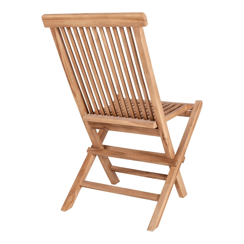 Chaise pliante Toledo en teck massif – vue arrière