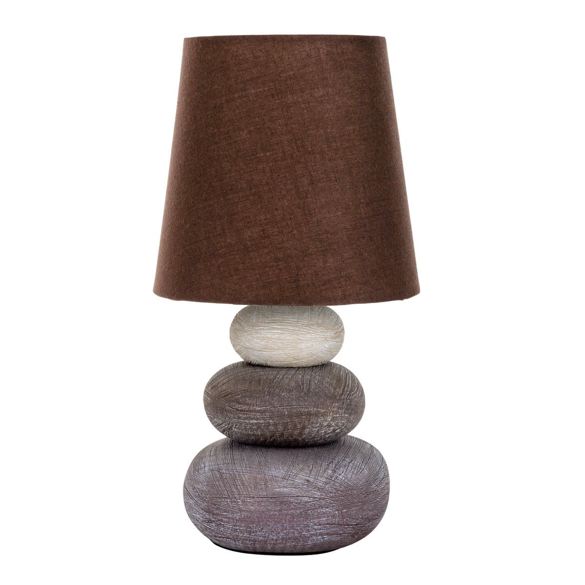 Lampe de table en céramique "Stoney", lampe de table en céramique en marron, avec douille E14, lampe de table pour salle à manger, salon, couloir ou bureau, ou comme lampe de chevet, 31 cm de haut