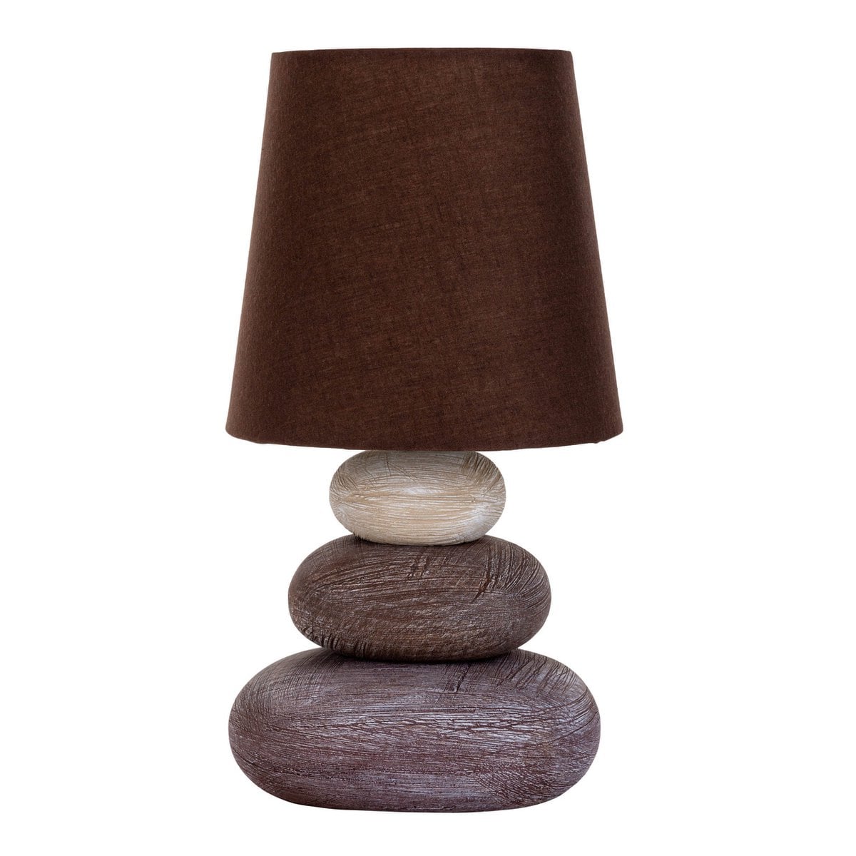 Lampe de table en céramique "Stoney", lampe de table en céramique en marron, avec douille E14, lampe de table pour salle à manger, salon, couloir ou bureau, ou comme lampe de chevet, 31 cm de haut