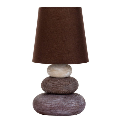 Lampe de table en céramique "Stoney", lampe de table en céramique en marron, avec douille E14, lampe de table pour salle à manger, salon, couloir ou bureau, ou comme lampe de chevet, 31 cm de haut
