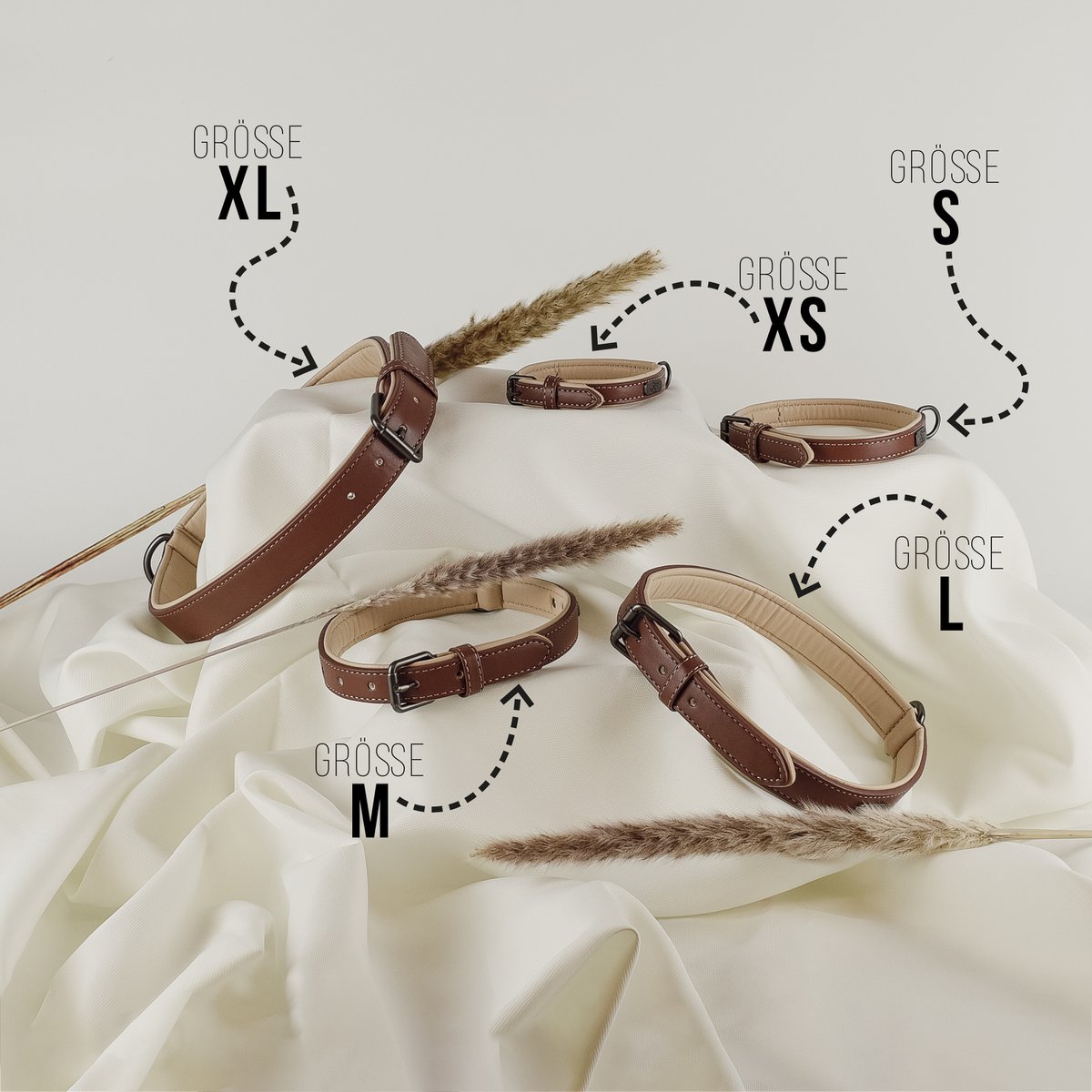 Collier & Laisse pour Chien Vegan Marron & Beige – NE & No®