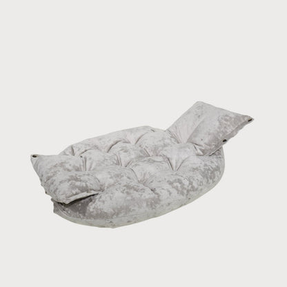 Lit pour chien transformable MALIBU – Velours marbre beige clair