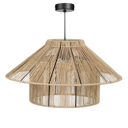 Suspension Elsa jute naturel Ø50 cm fond blanc