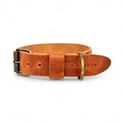 Collier pour chien en cuir CAMEL – Cuir italien tanné végétal