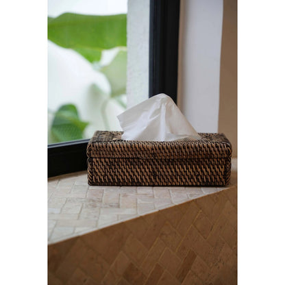 La Boîte à Mouchoirs Classique en Rotin - Brun Naturel