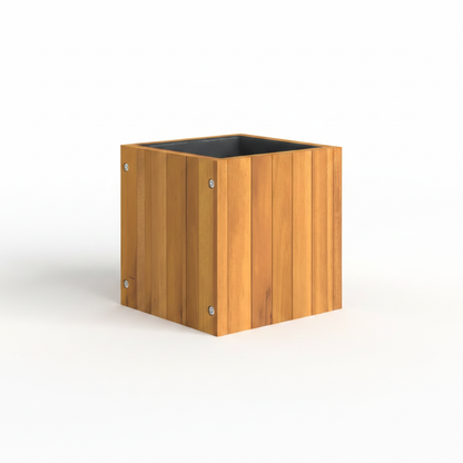 Pot en bois d’acacia massif 25x25 cm — vue principale fond blanc