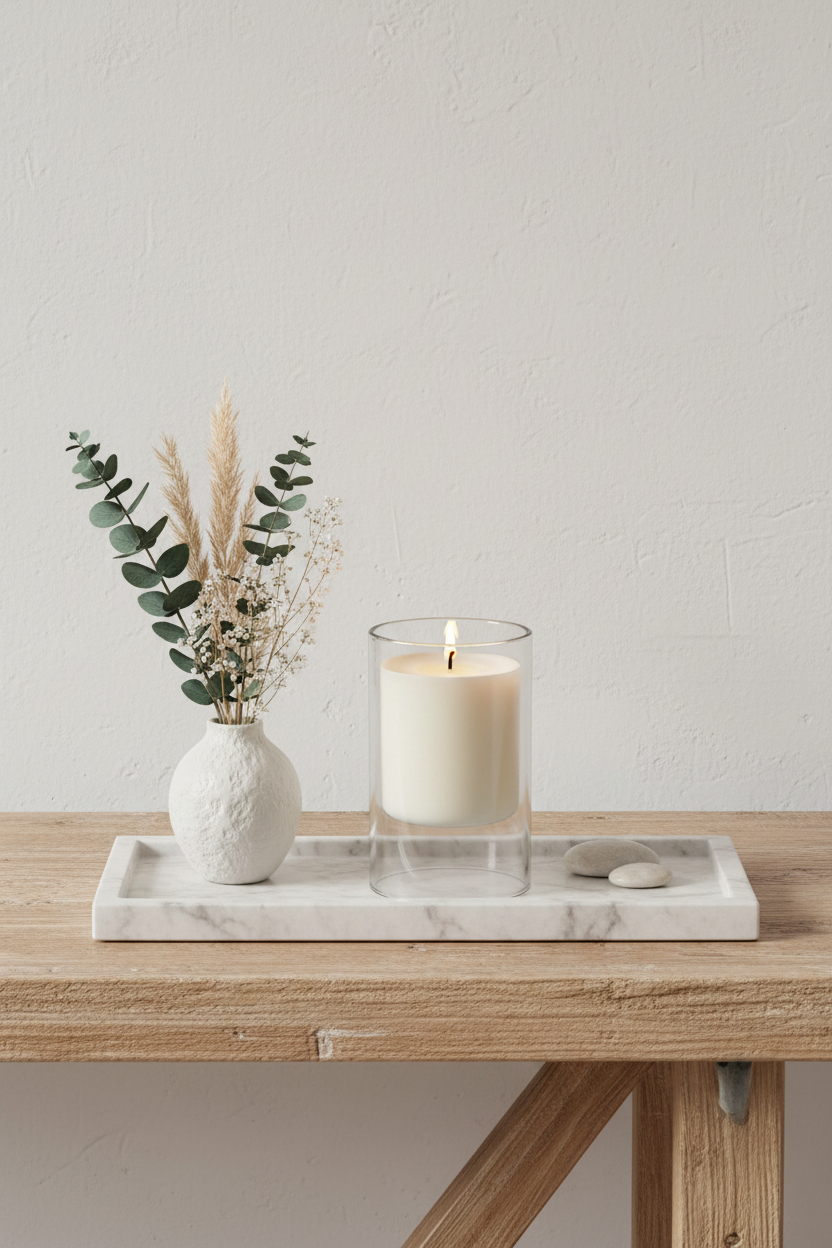 Bougie musc – ambiance lifestyle console méditerranéenne