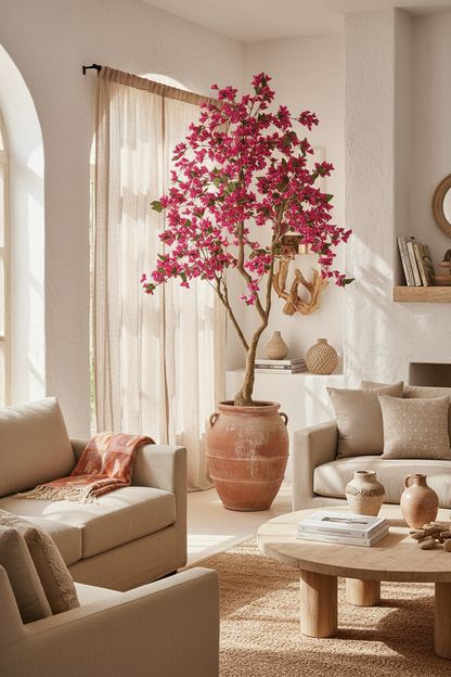 Bougainvillier artificiel rose 180 cm — ambiance lifestyle méditerranéenne ARCANCE