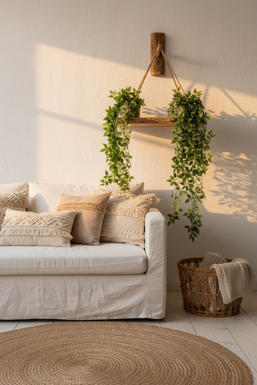 Lierre Hedera artificiel suspendu 71 cm en déco bohème – ARCANCE