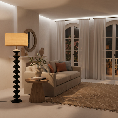 Lampadaire Caterpillar ambiance salon