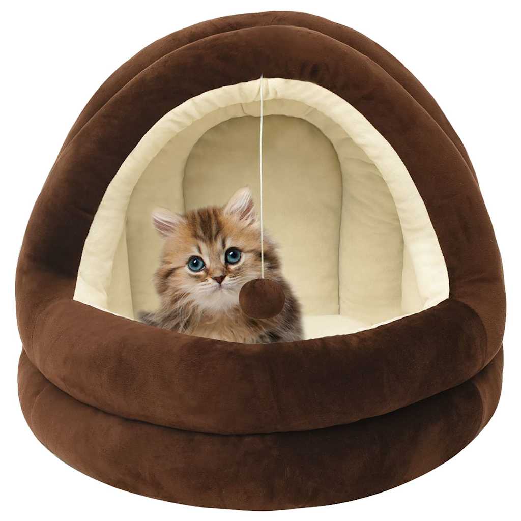 Panier pour chat marron et crème 50 × 50 × 45 cm