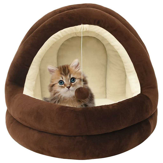 Panier pour chat marron et crème 50 × 50 × 45 cm