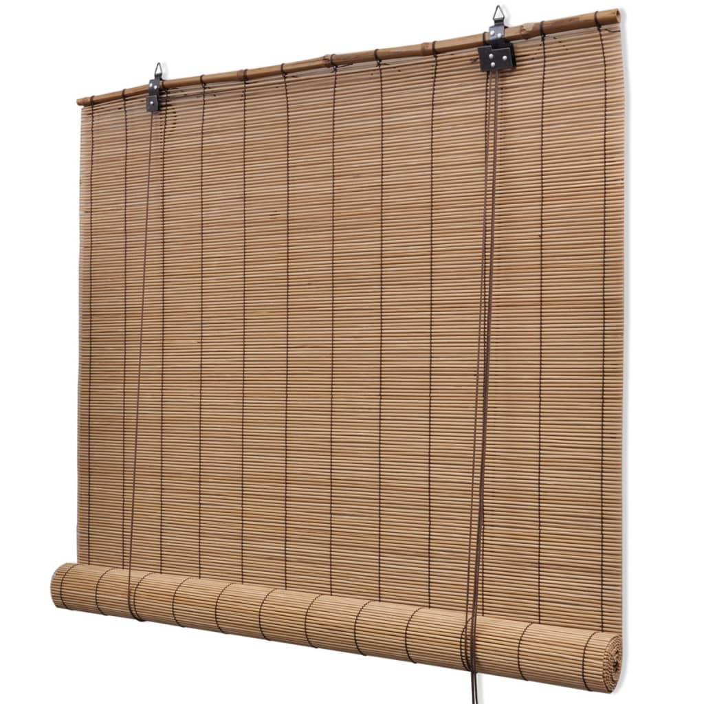 Store enrouleur en bambou naturel 100x160 cm marron – fond blanc