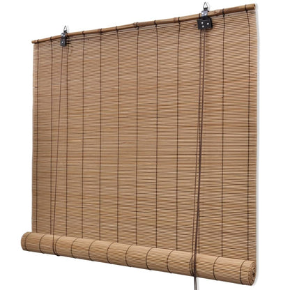 Store enrouleur en bambou naturel 100x160 cm marron – fond blanc