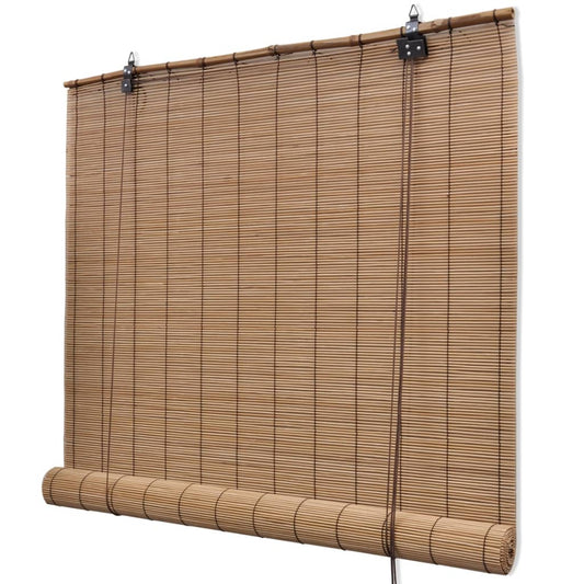 Store enrouleur en bambou naturel 100x160 cm marron – fond blanc