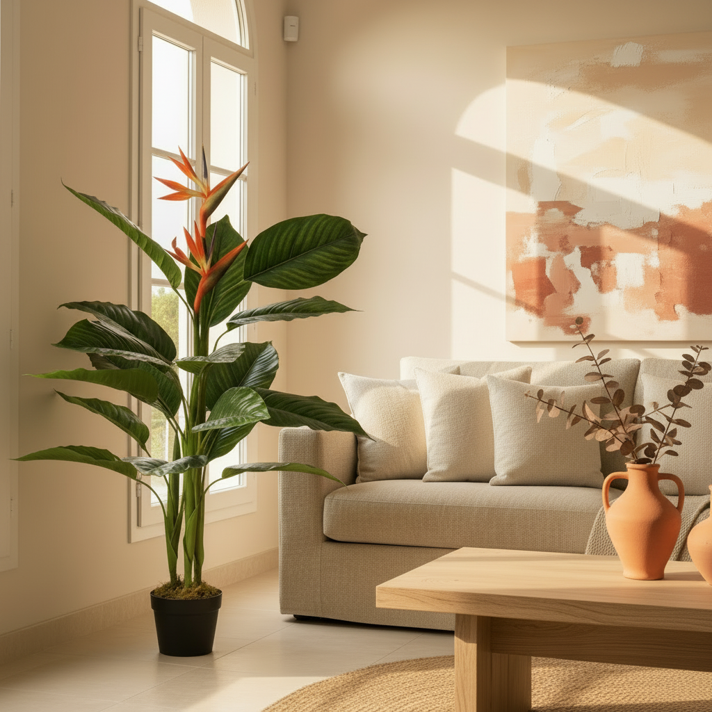 Strelitzia salon zoom carré