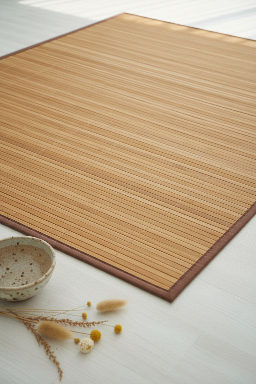 Tapis texture bambou zoom